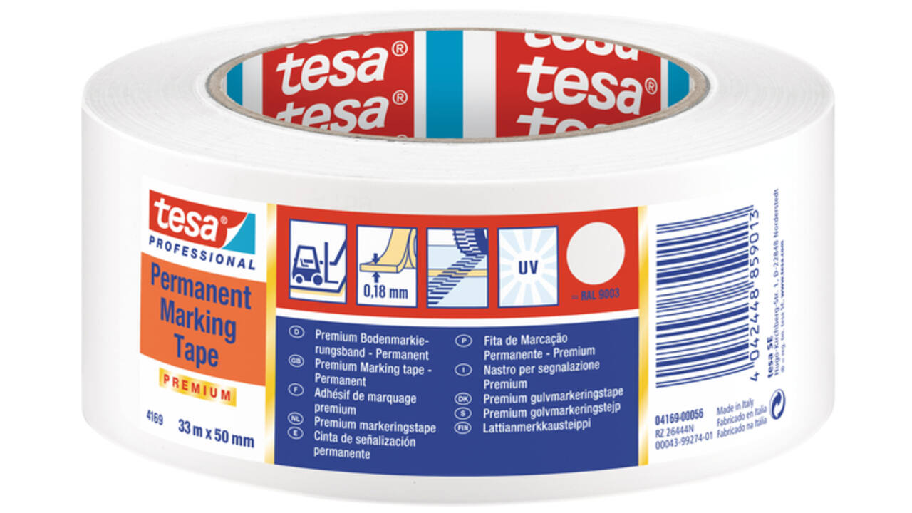 Vloermarkeringstape Tesa 04169 50mmx30m wit