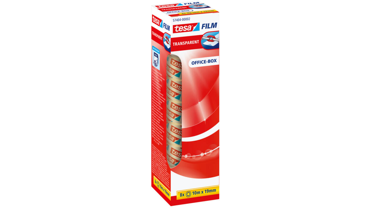 Plakband tesafilm® 10mx19mm transparant 8 rollen