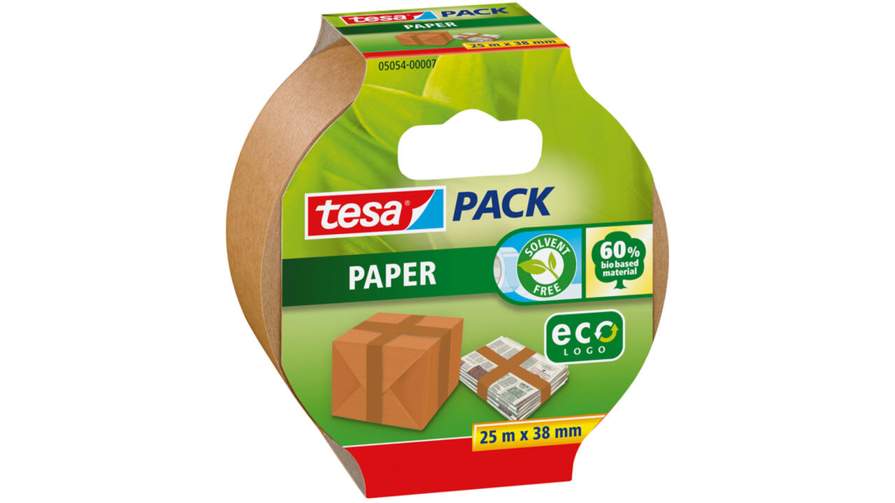 Verpakkingstape tesapack® papier ecoLogo® 25mx38mm bruin