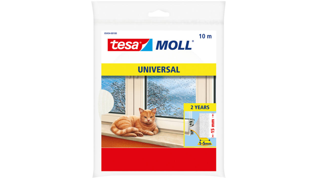tochtstrip tesamoll® Universal schuimprofiel zelfklevend 10mx15mm wit