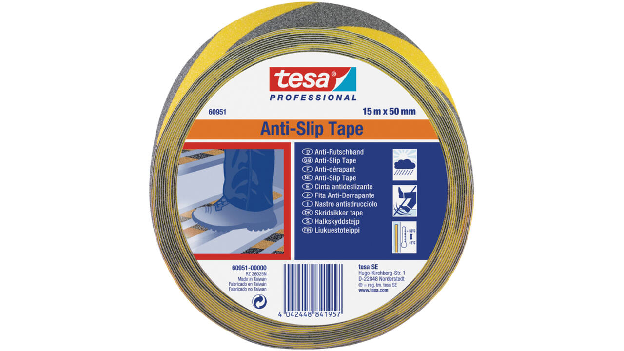 Antisliptape Tesa 60951 50mmx15m zwart/geel