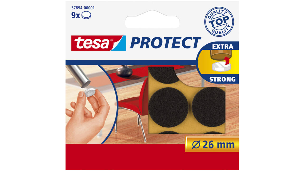 Beschermvilt tesa® Protect anti-kras Ø26mm bruin 9 stuks