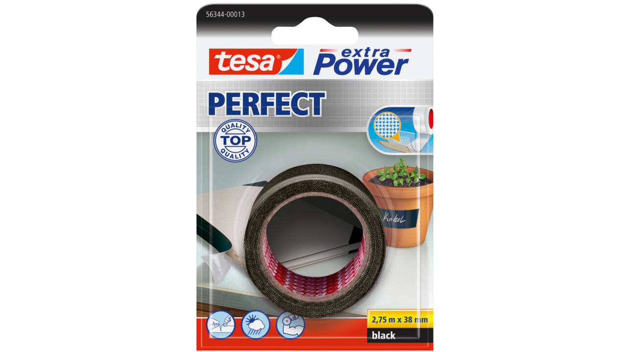 Reparatietape tesa® extra Power Perfect 2.75mx38mm zwart