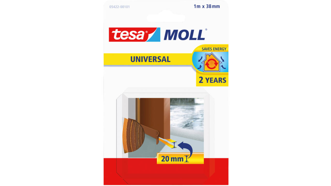Tochtstrips tesamoll® Universal zelfklevende tbv deur 1mx38mm bruin