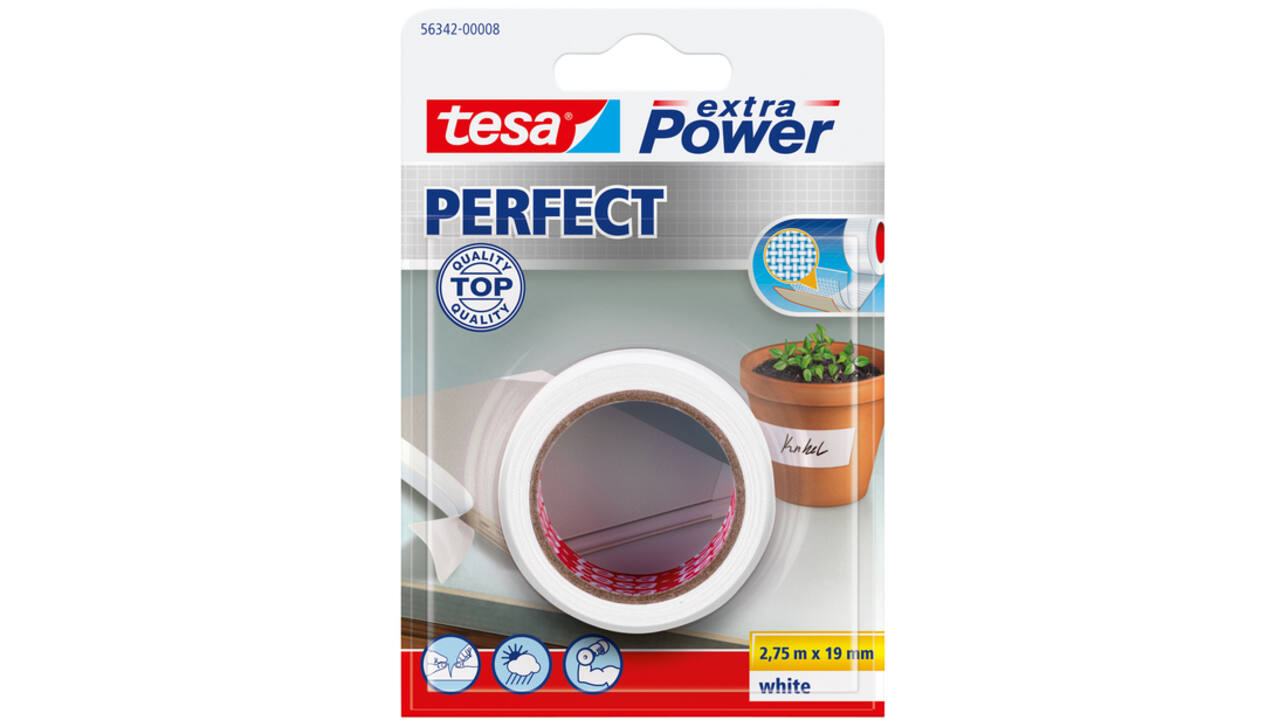 Reparatietape tesa® extra Power Perfect 2,75mx19mm wit
