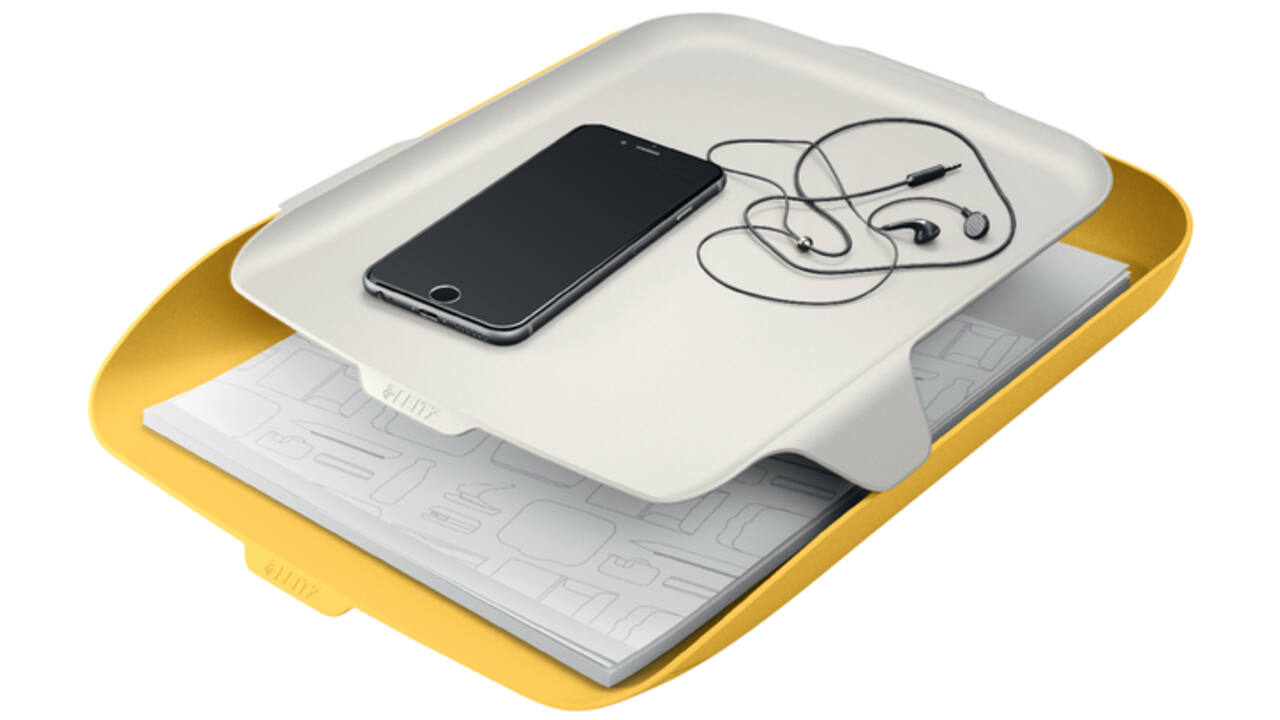Brievenbak Leitz Cosy met desk organiser geel
