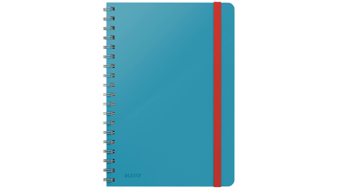 Notitieboek Leitz Cosy B5 160blz 100gr spiraal lijn blauw