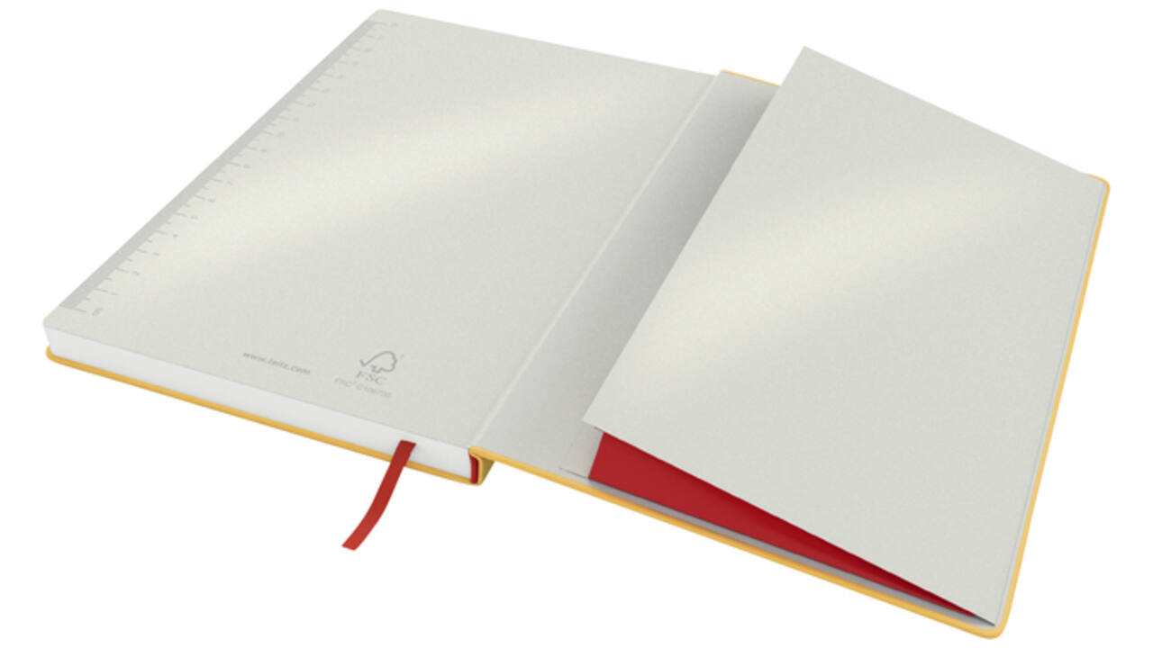 Notitieboek Leitz Cosy B5 160blz 100gr lijn geel