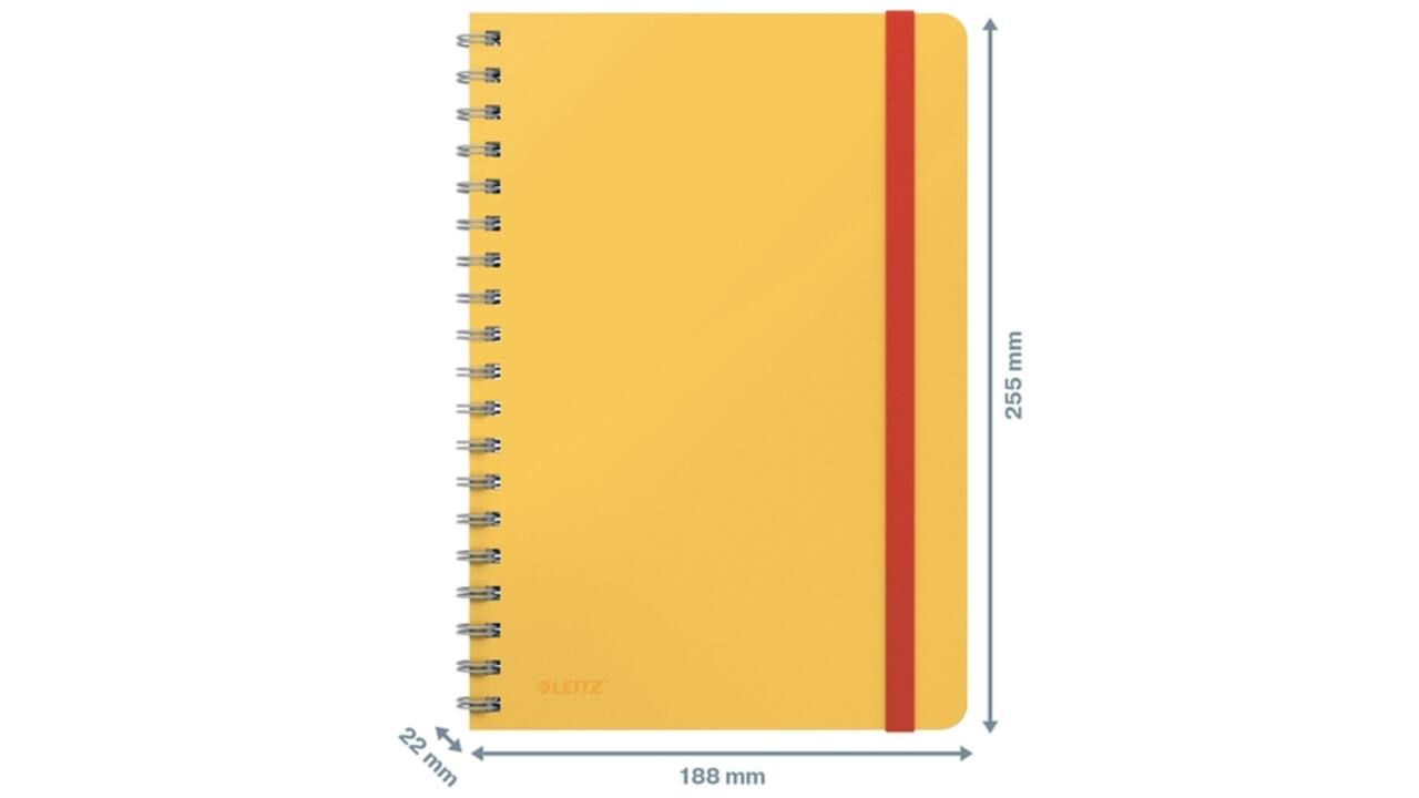 Notitieboek Leitz Cosy B5 160blz 100gr spiraal lijn geel