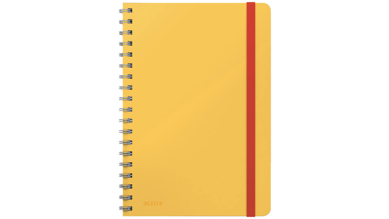 Notitieboek Leitz Cosy B5 160blz 100gr spiraal lijn geel