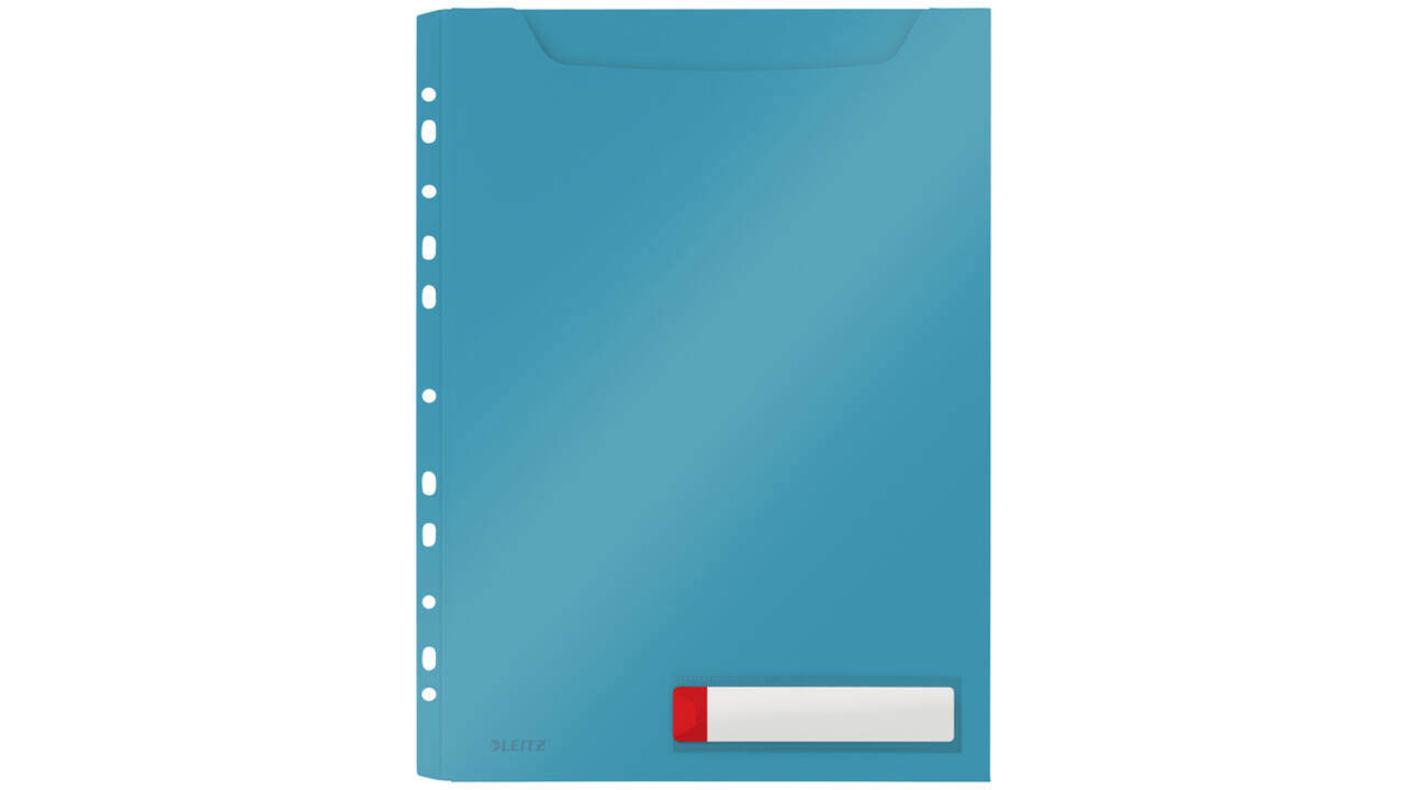 Insteekmap U-model Leitz Cosy harmonica A4 met perforatiestrip PP blauw
