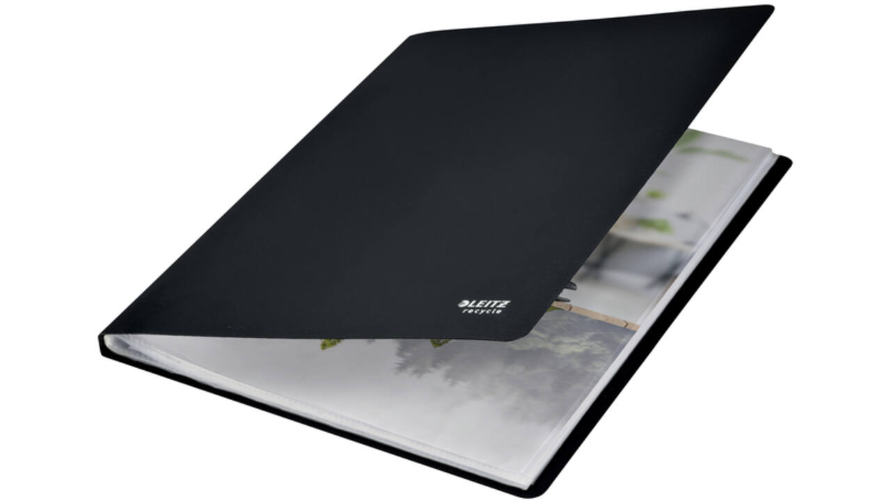 Showmap Leitz Recycle A4 40-tassen gerecycled PP zwart