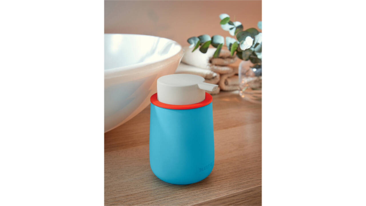 Handzeepdispenser Leitz Cosy voor handzeep 300ml blauw