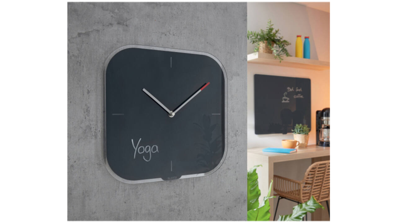 Wandklok Leitz Cosy grijs glas