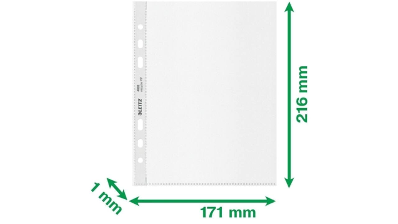 Showtas Leitz Recycle 100µ 6-gaats PP A5 transparant 25 stuks