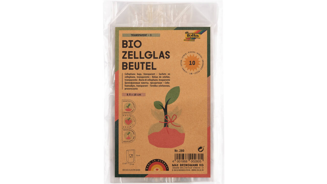 Cellofaanzak Folia 95x160mm 10 stuks transparant