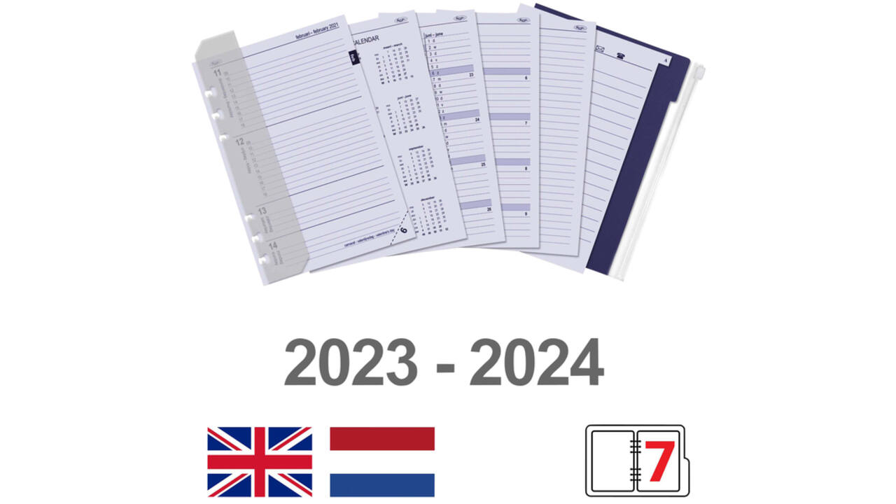 Organizer Kalpa A5 inclusief agenda 2024-2025 7dagen/2pagina's croco rose
