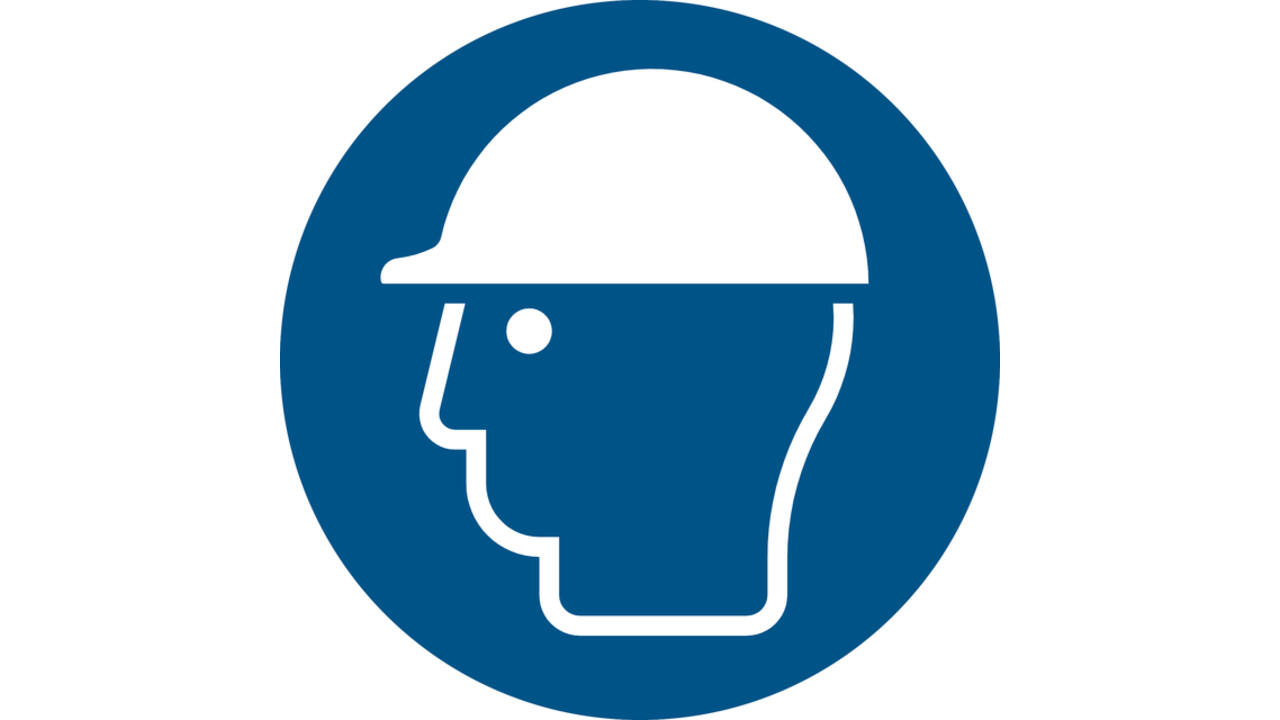 Pictogram bordje Djois Veiligheidshelm verplicht Ø 200mm Blauw