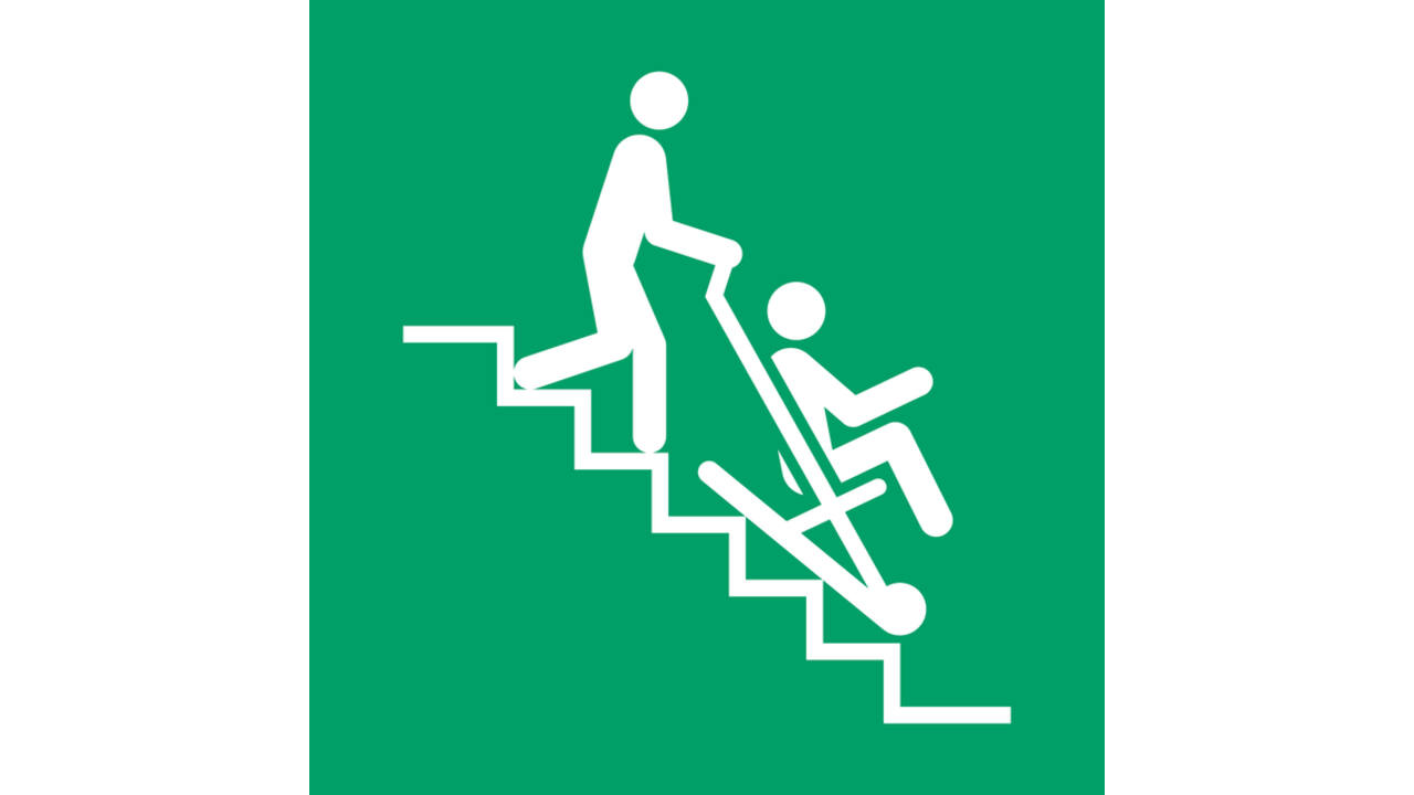 Pictogram bordje Djois Evacuatiestoel 200 x 200 mm Rood