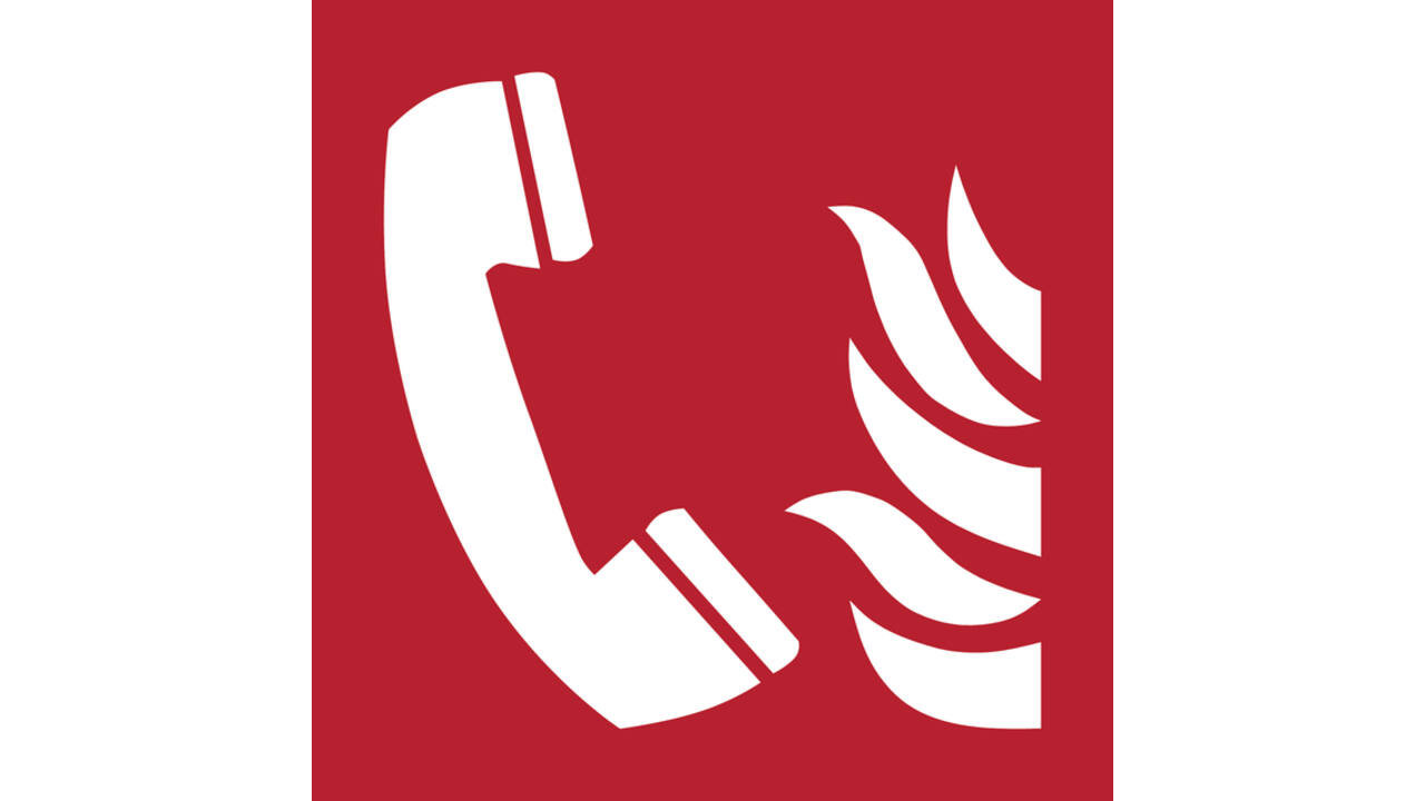 Pictogram bordje Djois Noodtelefoon brand 200 x 200 mm Rood