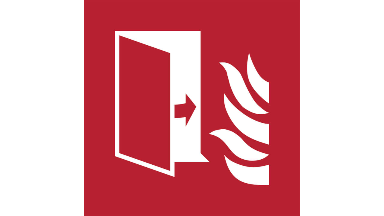 Pictogram bordje Djois Branddeur 200 x 200 mm Rood