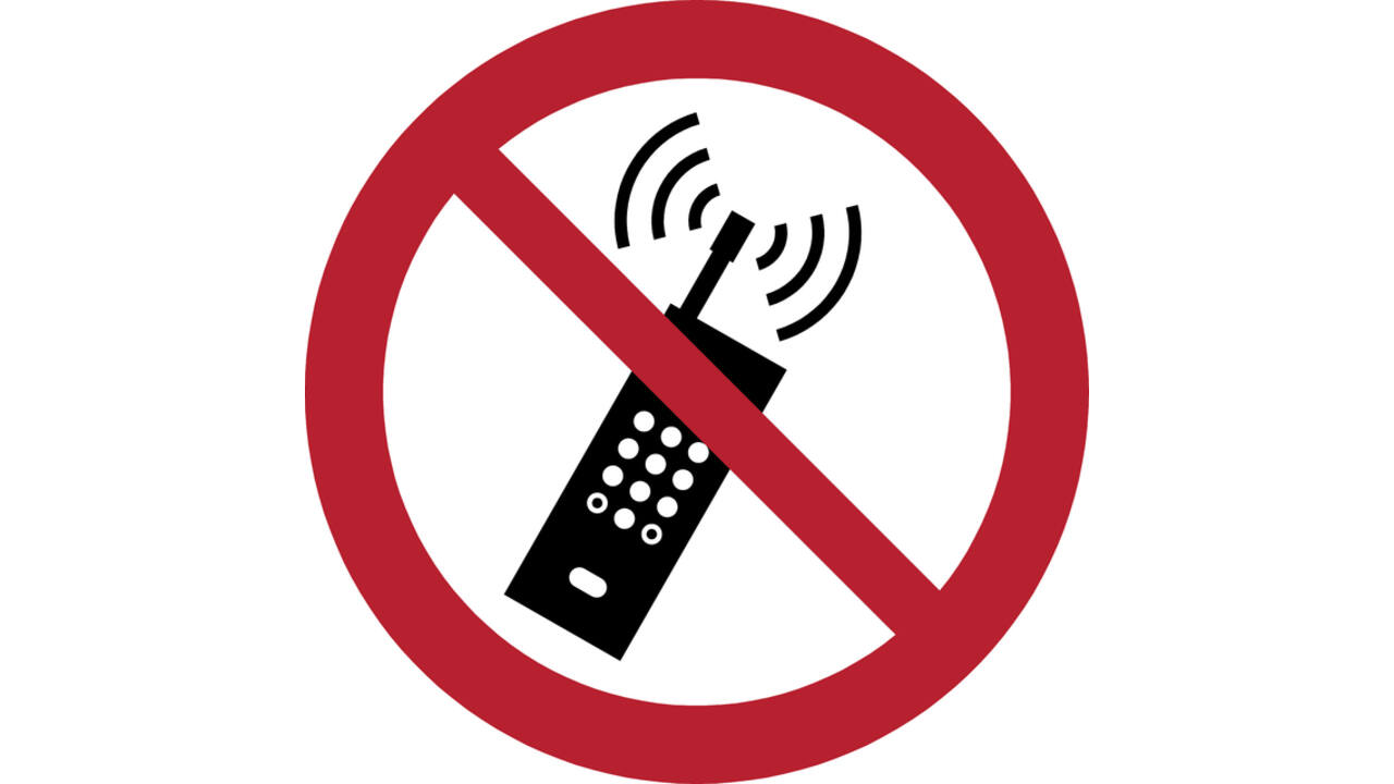 Pictogram bordje Djois Mobiele telefoon verboden Ø 200mm Rood