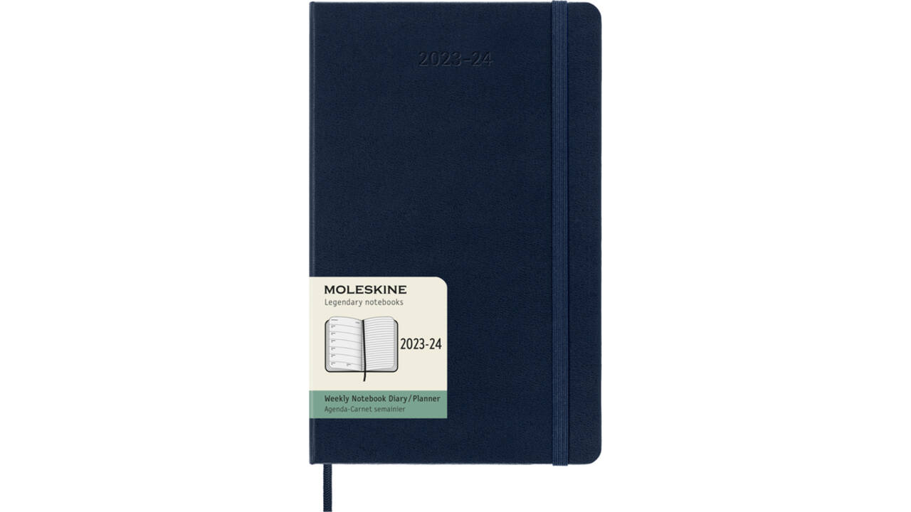 Agenda 2023/2024 Moleskine 18M Planner Weekly 7dag/1pagina large 130x210mm hard cover saffier blauw