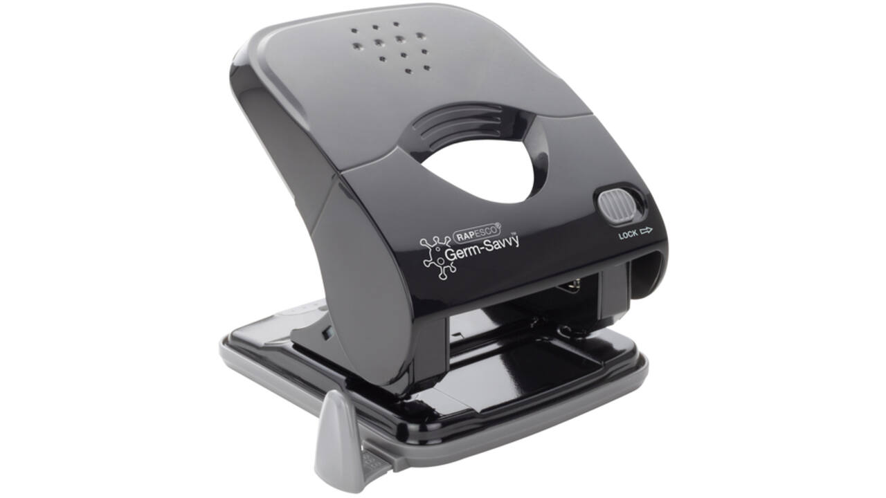 Perforator Rapesco X5-40ps antibacterieel 2-gaats zwart