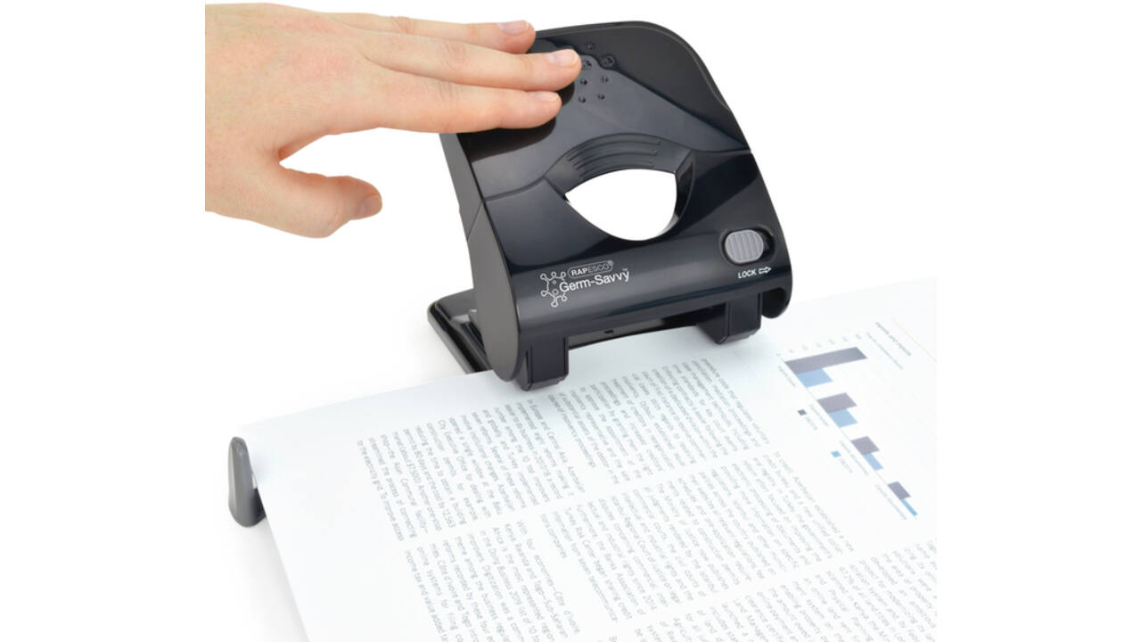 Perforator Rapesco X5-40ps antibacterieel 2-gaats zwart