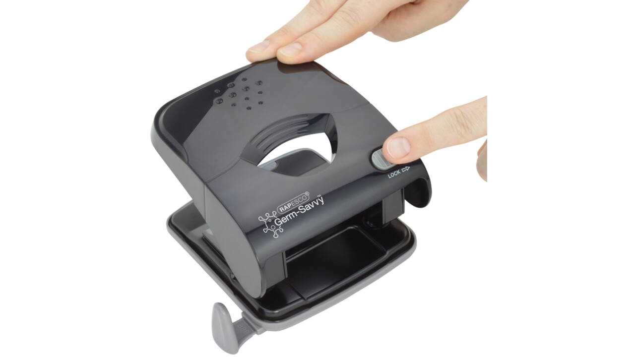 Perforator Rapesco X5-40ps antibacterieel 2-gaats zwart