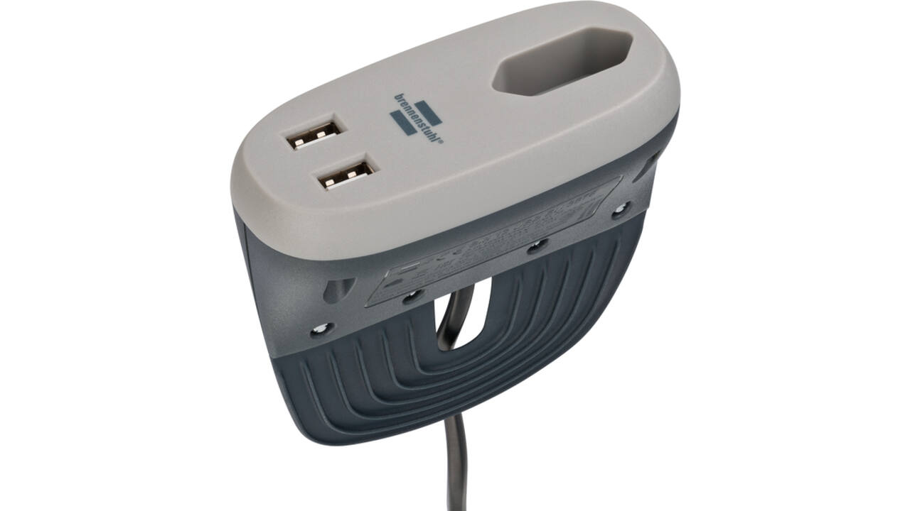 Laadstation Brennenstuhl Sofa 1 eurosocket 2 USB zwart/grijs
