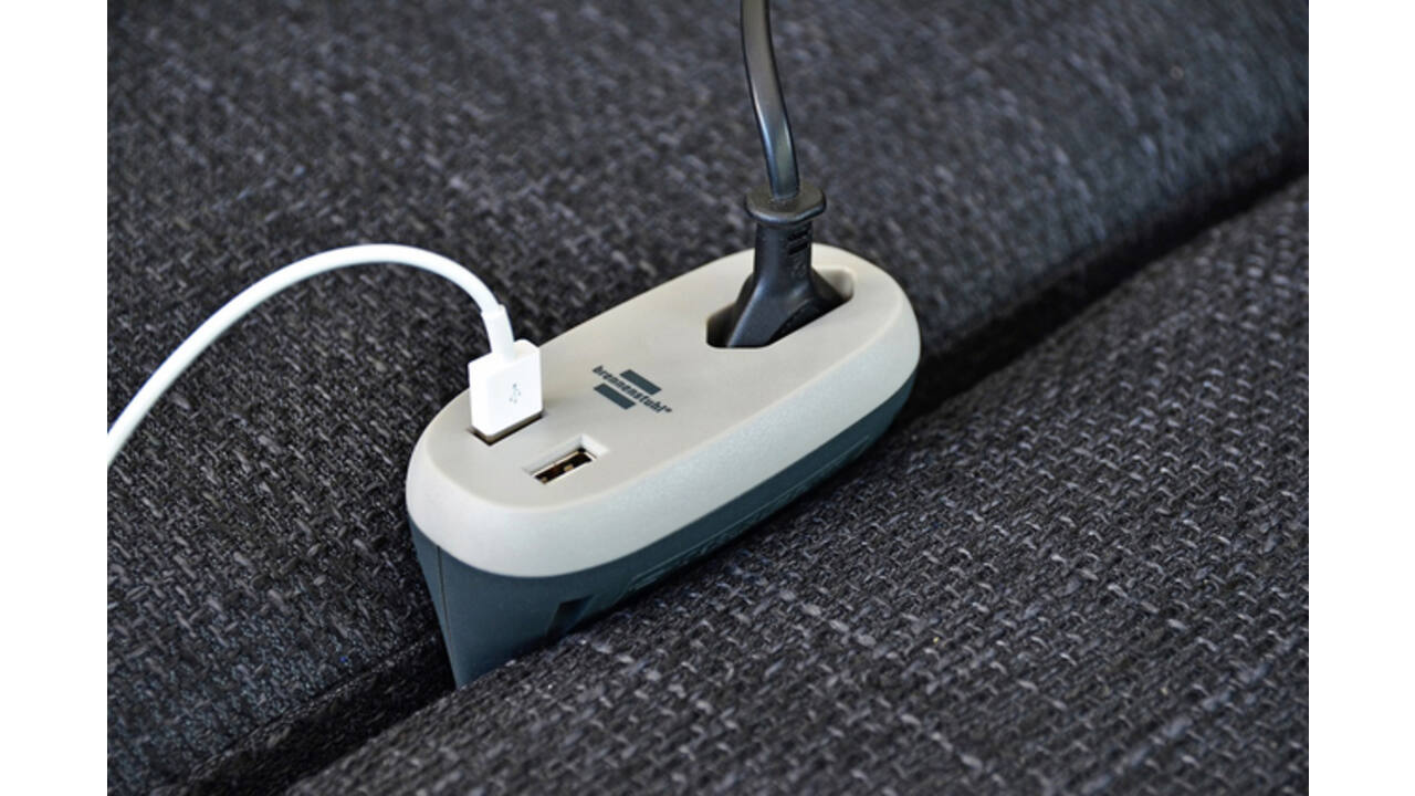 Laadstation Brennenstuhl Sofa 1 eurosocket 2 USB zwart/grijs