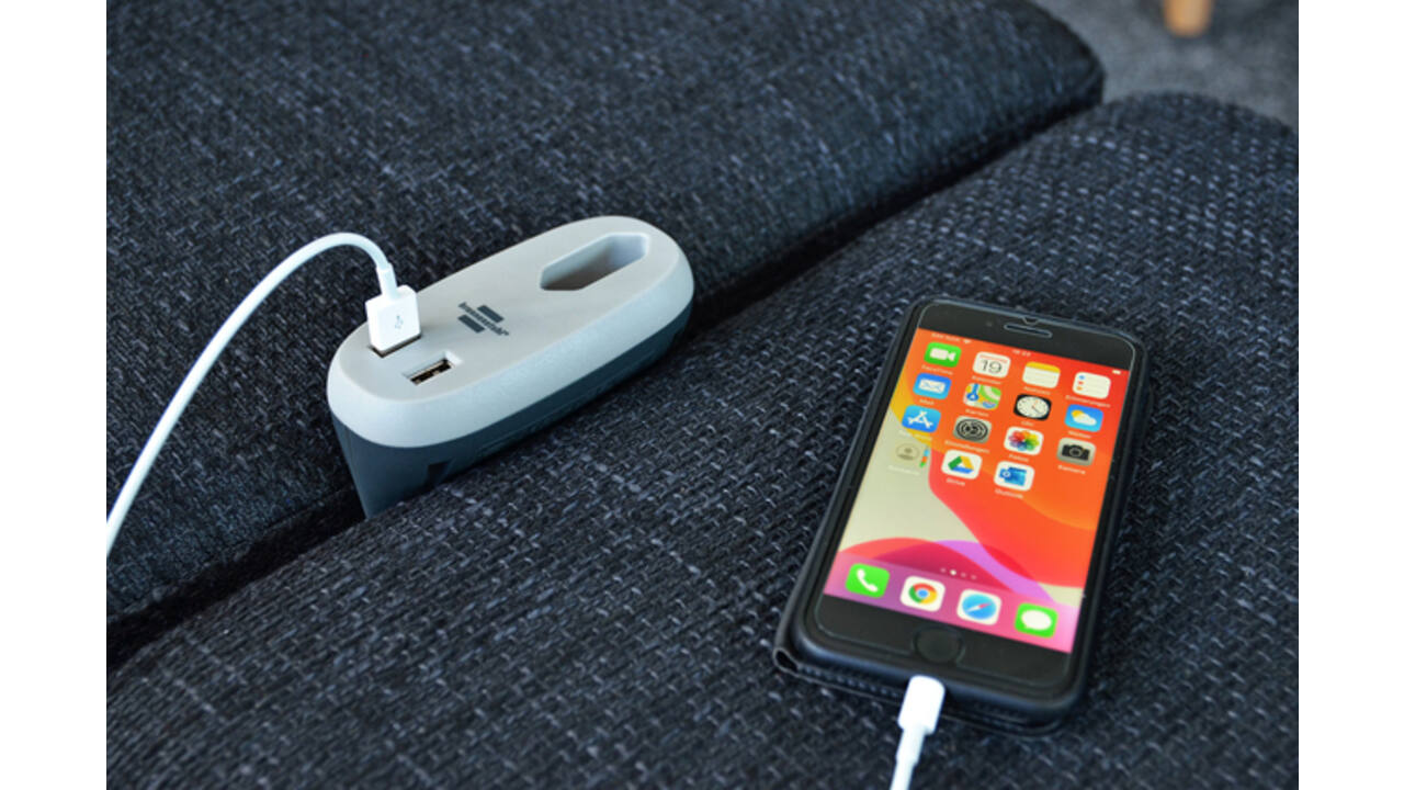 Laadstation Brennenstuhl Sofa 1 eurosocket 2 USB zwart/grijs
