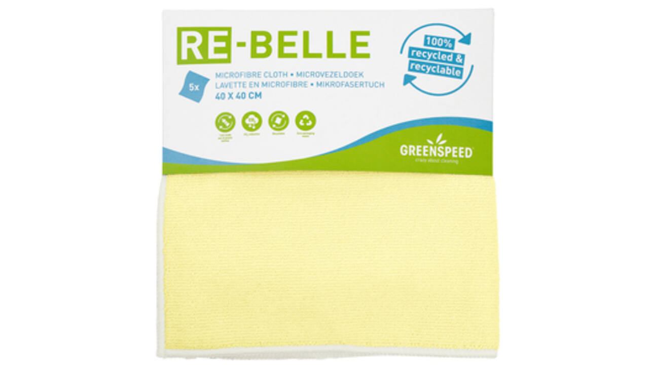 Microvezeldoek Greenspeed Re-belle 40x40cm geel