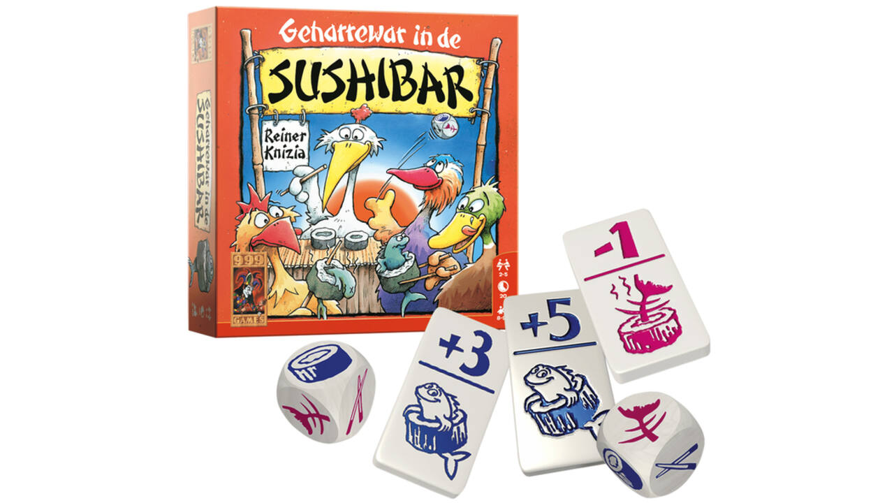 Dobbelspel Geharrewar in de Sushibar