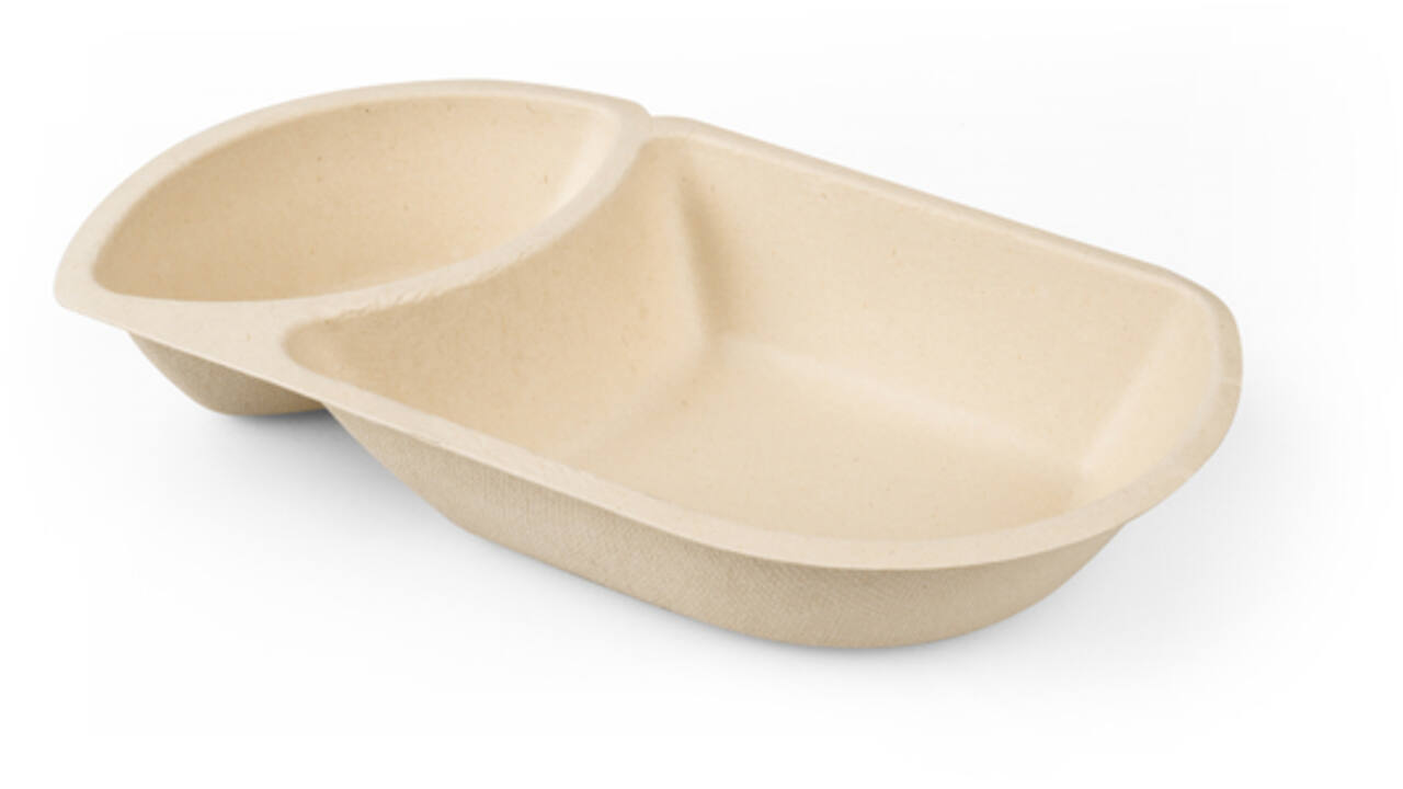 Snackbakje IEZZY A22 suikerriet PFAS-vrij 194x110x36mm 50 stuks
