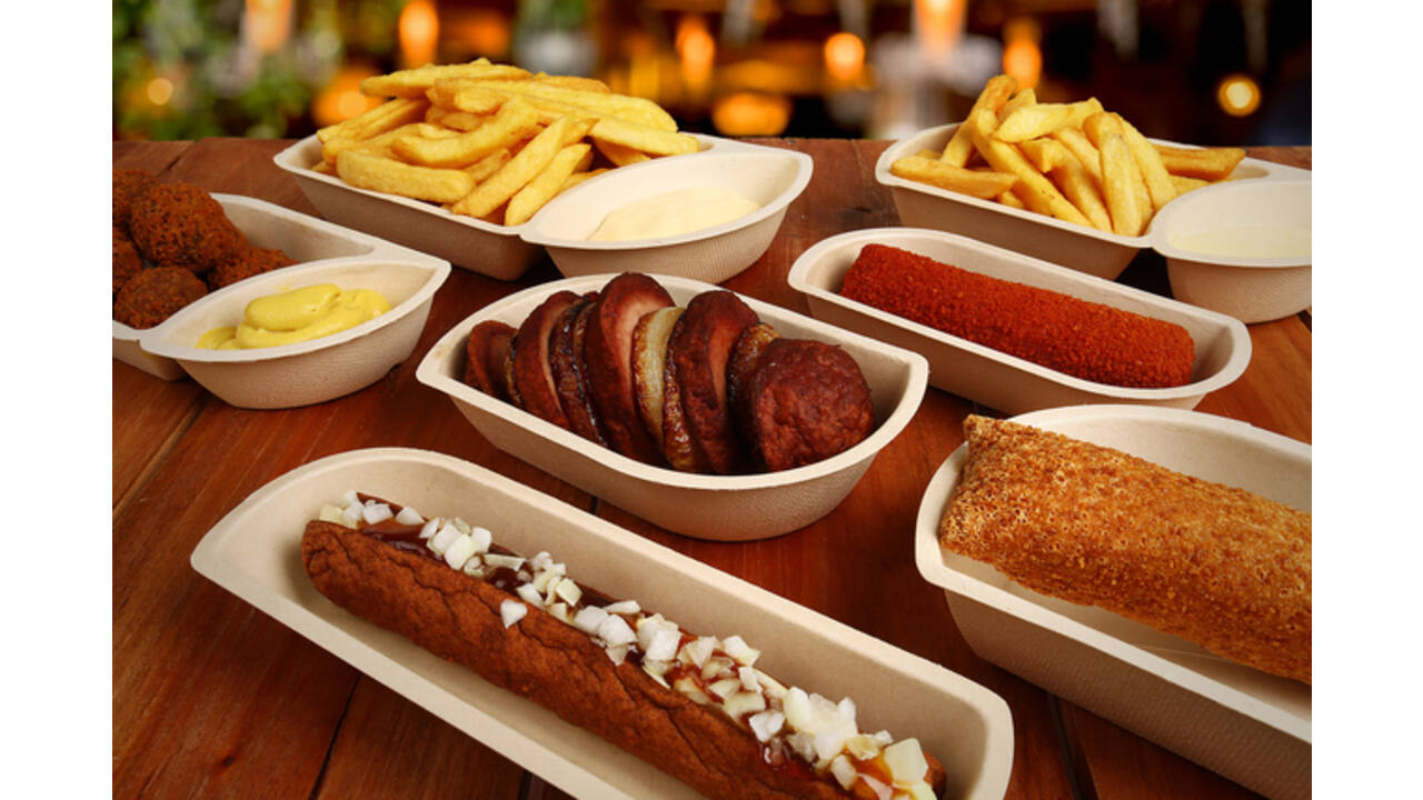 Snackbakje IEZZY A5 suikerriet PFAS-vrij 154x76x31mm 50 stuks