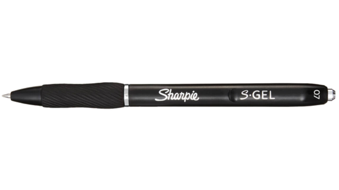 Gelschrijver Sharpie S-gel medium zwart blister à 3 stuks