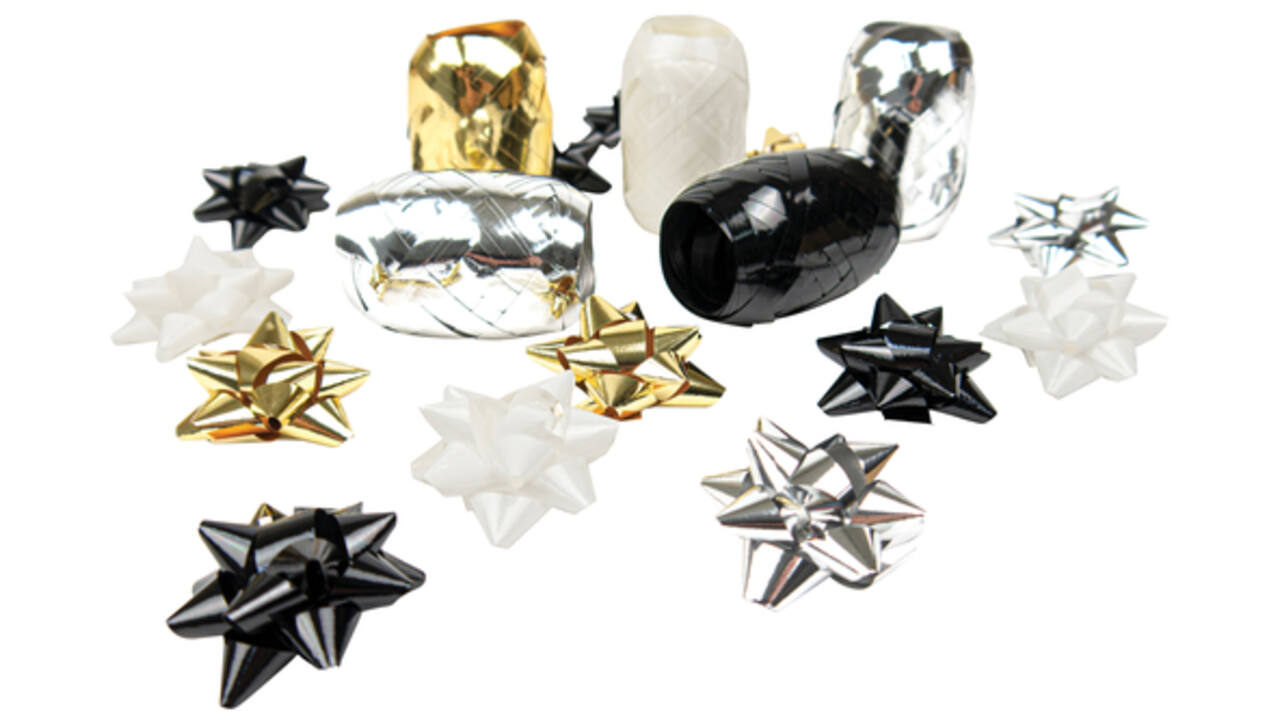 Krullint en strikken Design Group, goud, zwart & wit assorti