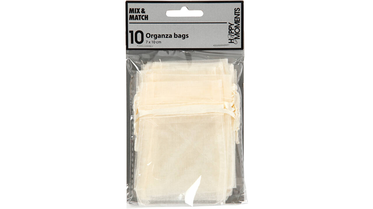 Organza zakjes Creativ Company 7x10cm 10 stuks off-white