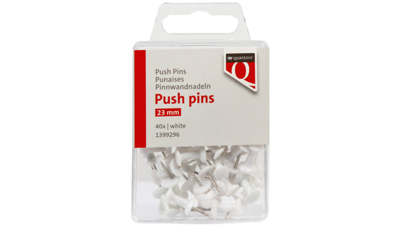 Push pins Quantore 40 stuks wit