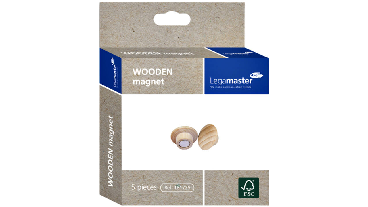 Magneet Legamaster hout 5 stuks