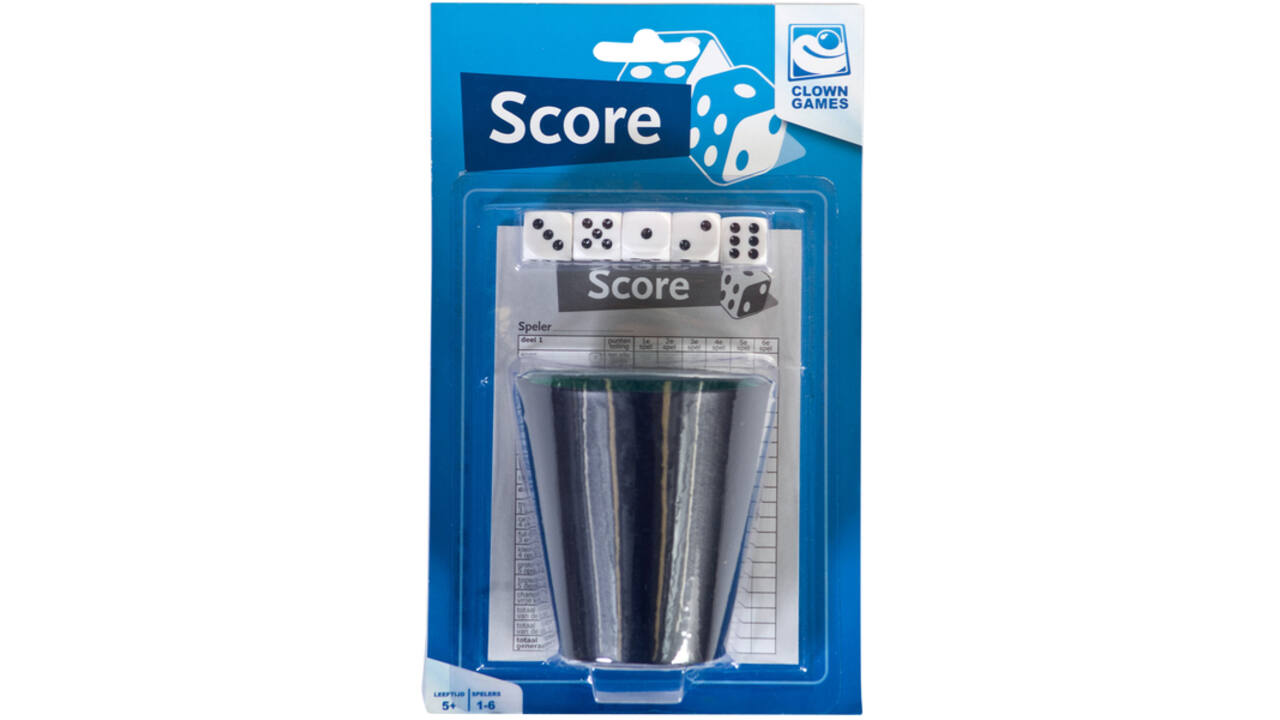 Spel dobbelset en scoreblok Clown