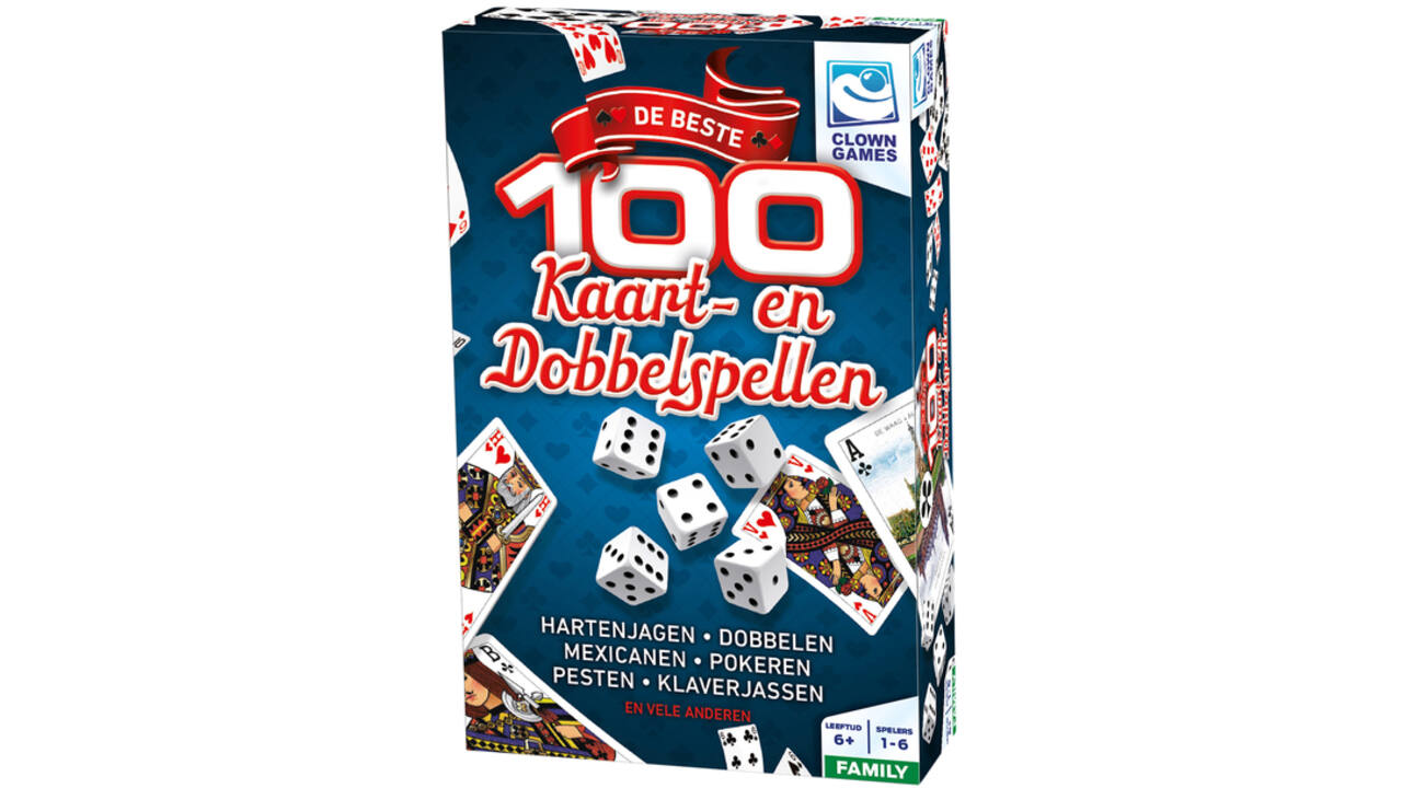 Spel speelkaarten en dobbelen Clown