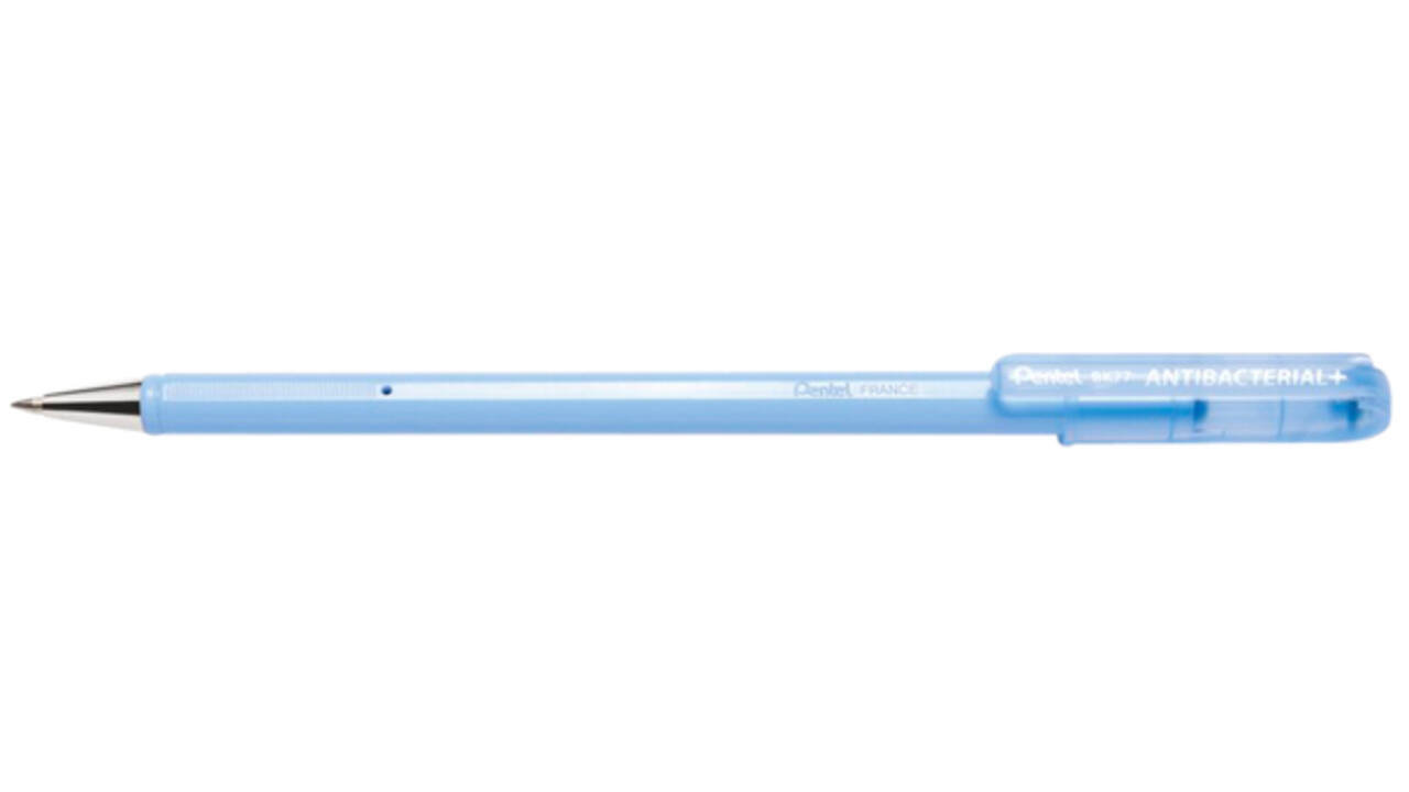 Balpen Pentel BK77AB anti-bacterieel fijn blauw