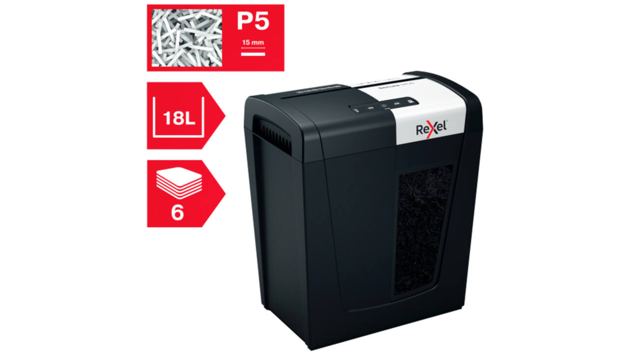 Papiervernietiger Rexel Secure MC6 snippers P5 2x15mm