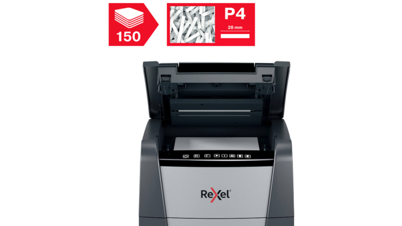 Papiervernietiger Rexel Optimum Auto+ 150X P4 snippers 4x28mm