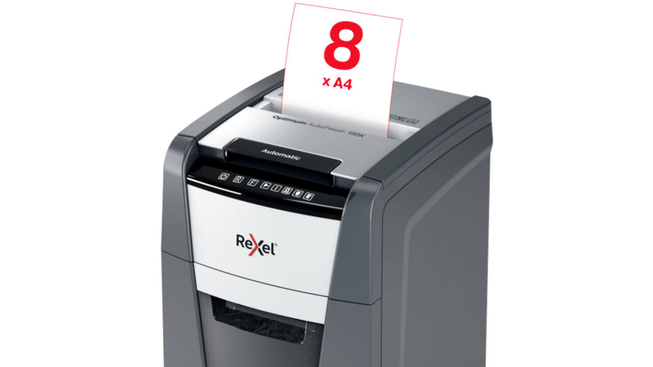 Papiervernietiger Rexel Optimum Auto+ 150X P4 snippers 4x28mm