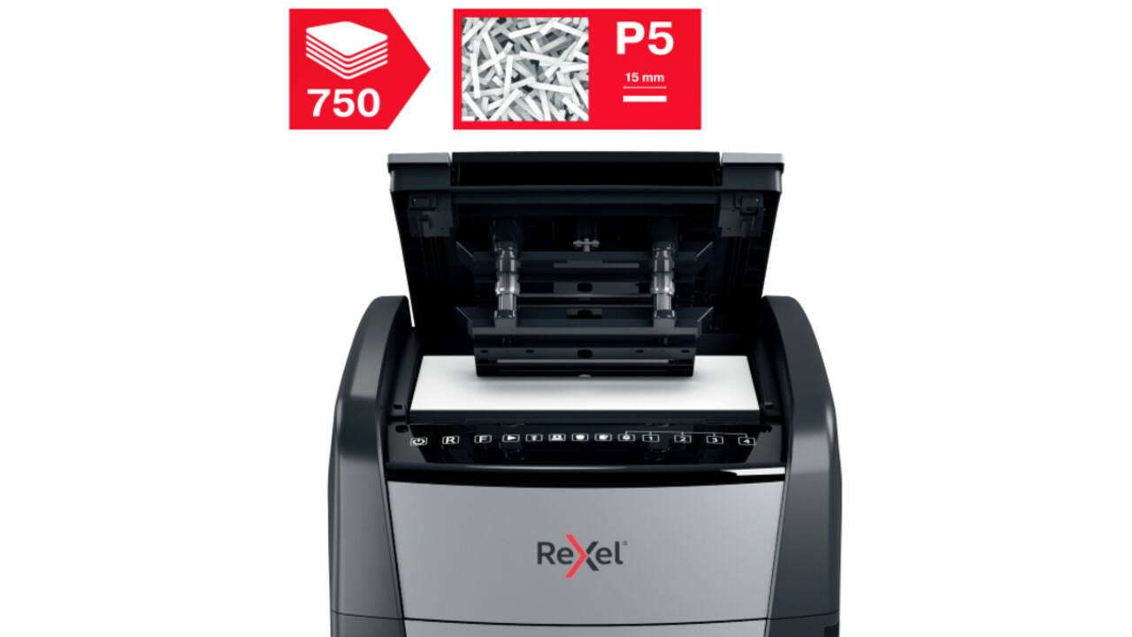 Papiervernietiger Rexel Optimum Auto+ 750M P5 snippers 2x15mm