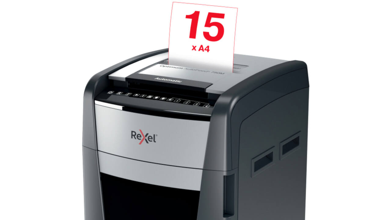 Papiervernietiger Rexel Optimum Auto+ 750M P5 snippers 2x15mm